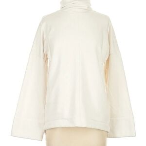 Athleta Cream Cowl Turtleneck Sweater with Bell Sleeves